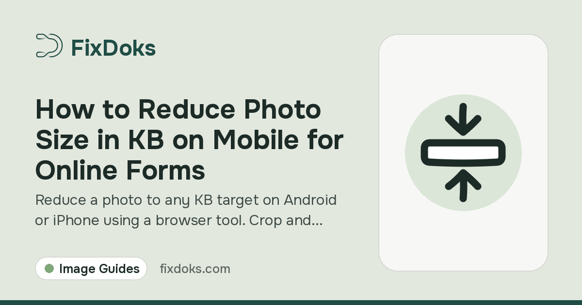A hand holds a smartphone displaying a photo compression tool with a size slider.