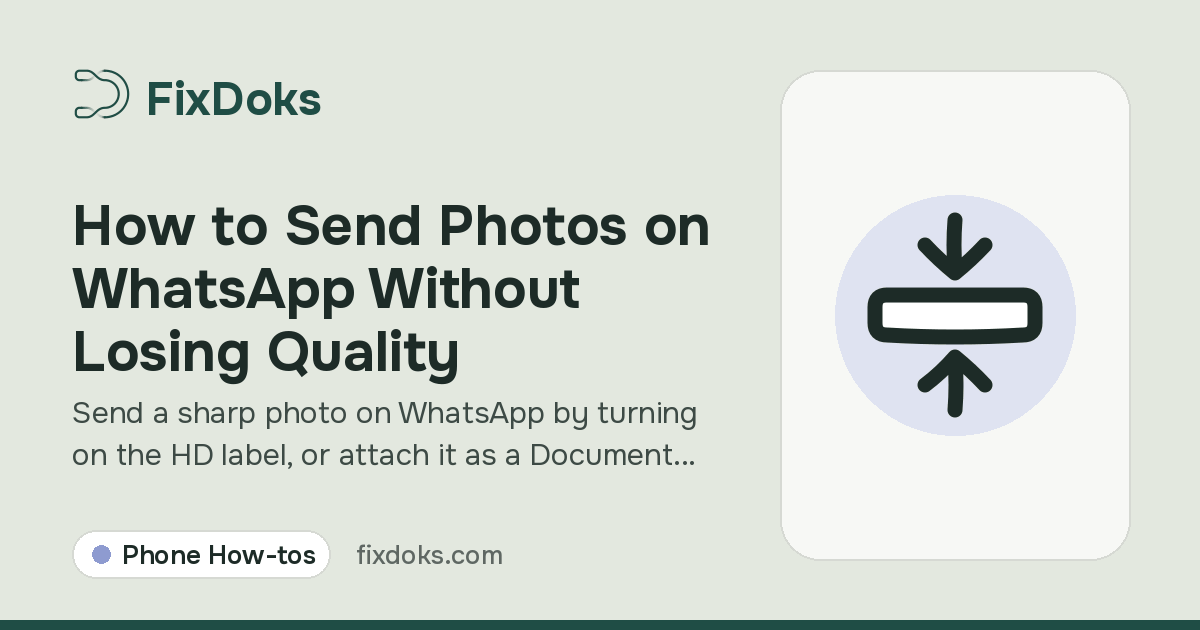 A smartphone screen shows a WhatsApp send preview with an HD quality option visible.